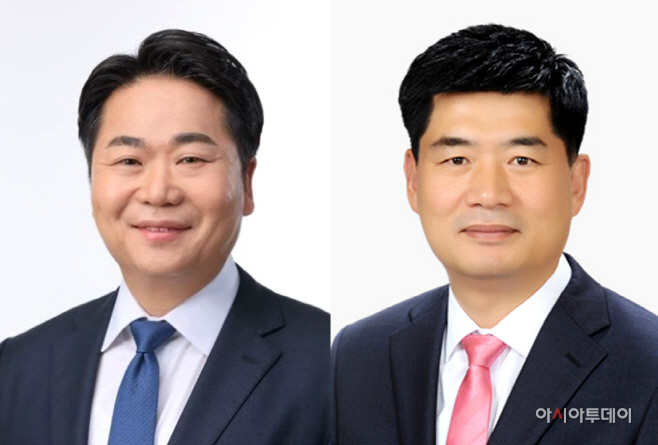 민주 오세현 후보와 맹의석 후보