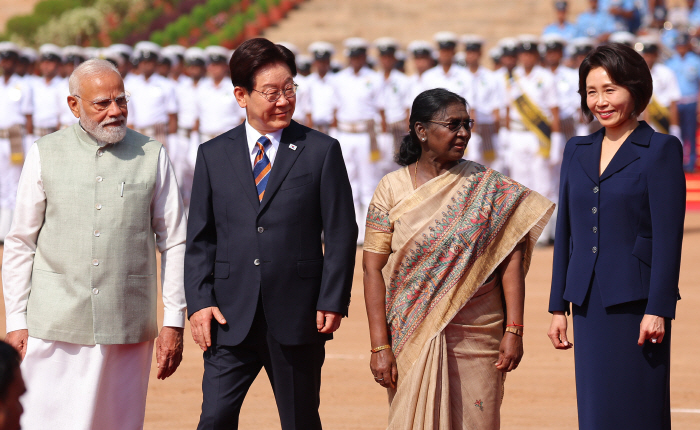 이재명 대통령 인도 국빈방문 공식환영식