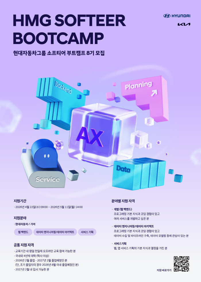 (사진) 현대차·기아, '소프티어 부트캠프 8기' 모집 포스터