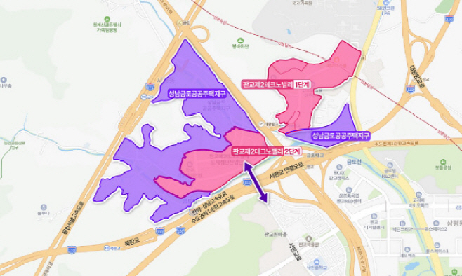 퍼판교연결도로 조성사업 계획도