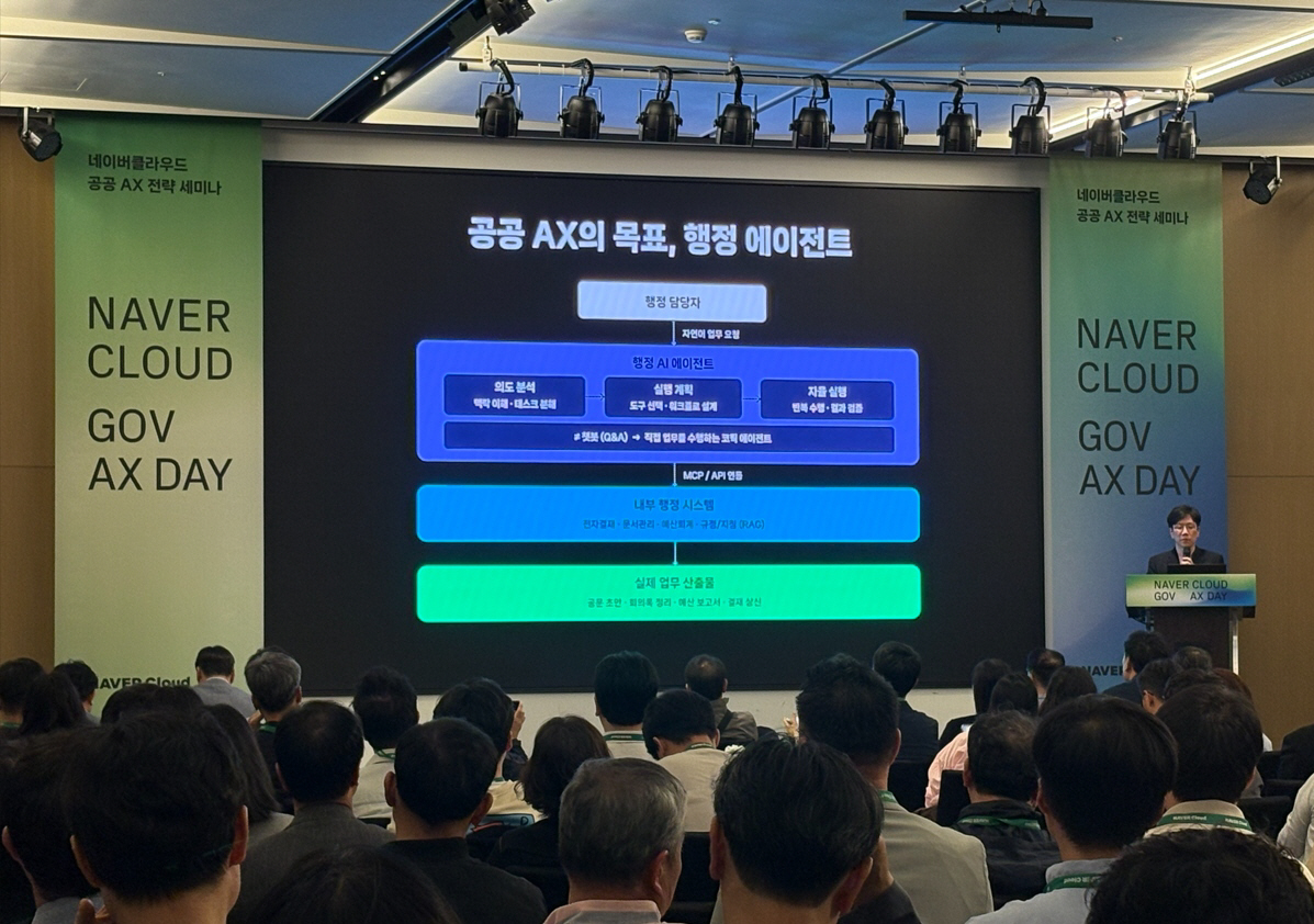 [이미지] 성낙호 네이버클라우드 하이퍼스케일 AI 총괄 발표 사진