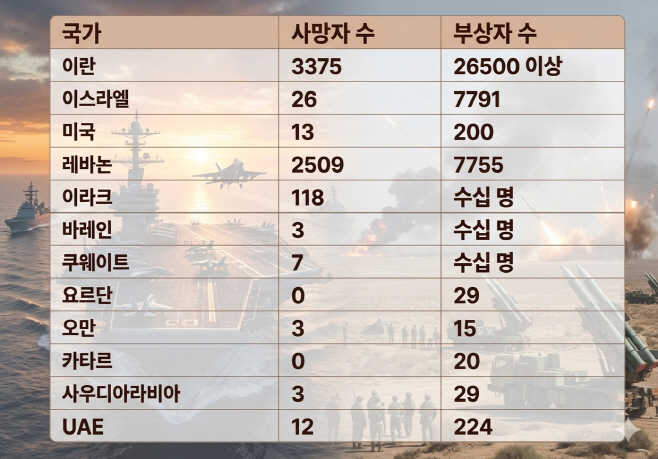 미국 이란 사상자 수치