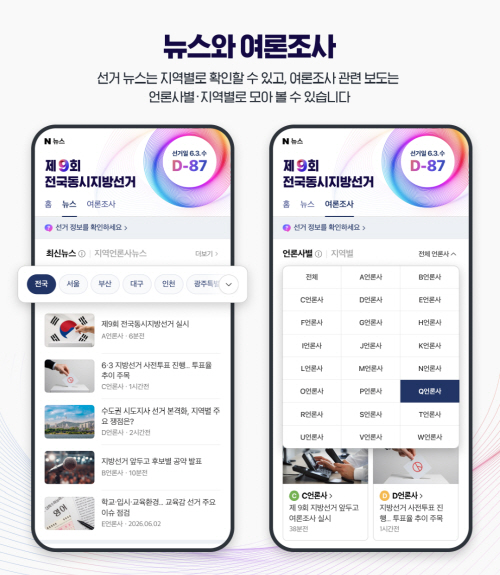 네이버 선거 뉴스, 여론조사