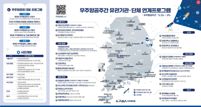 우주항공주간 연계프로그램 전국지도