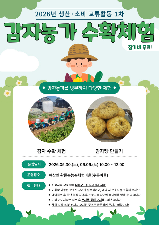 감자농가 수확체험 포스터
