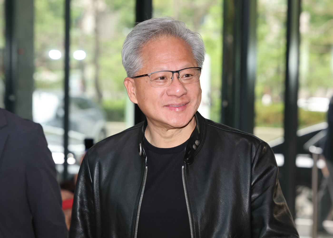 SK 본사 찾은 젠슨 황<YONHAP NO-2531>