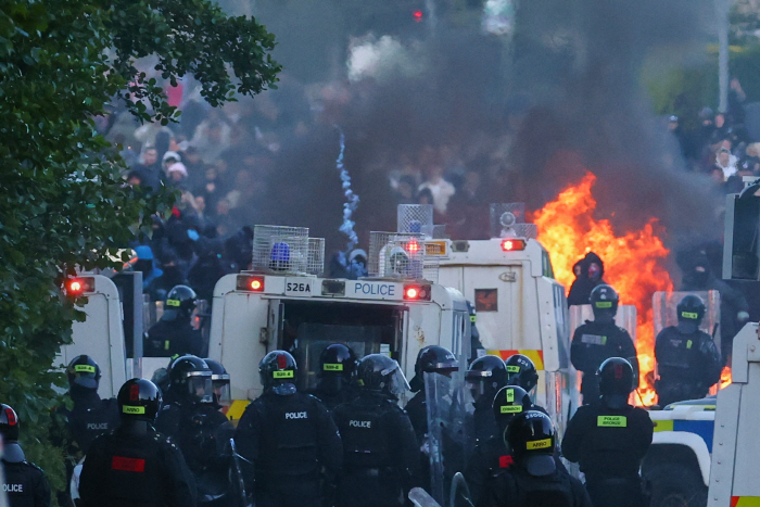 APTOPIX Britain Northern Ireland Stabbing Protests