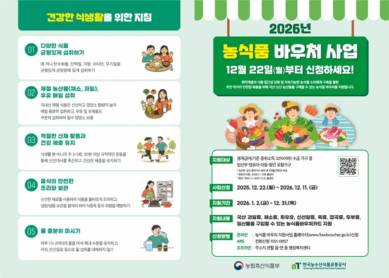 전북특별자치도가 2026년 농식품 바우처 사업 신청에 나섰다. 전북특별자치도