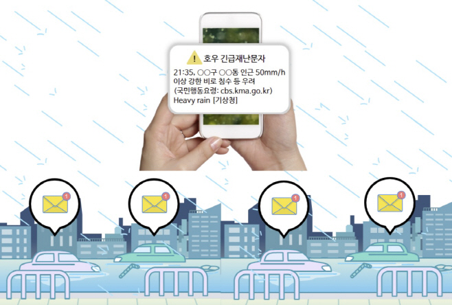 호우 긴급재난문자 이미지