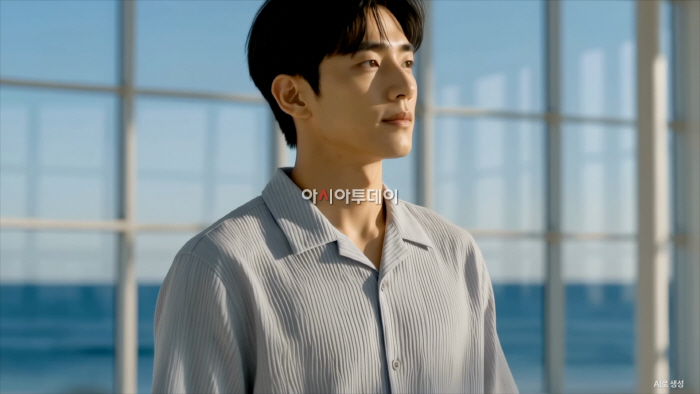 [사진2] 신성통상 지오지아 '더 웨이브 메이커스' 핫썸머 캠페인 영상 '빅 플리츠 반팔 셔츠' 스틸컷