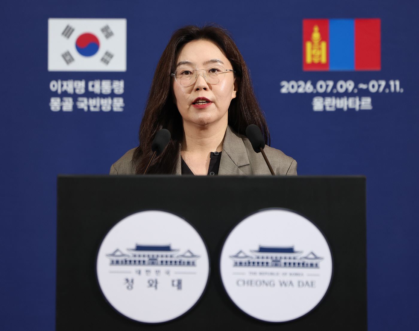 강유정 수석대변인, 대통령 몽골 순방 일정 브리핑<YONHAP NO-6665>