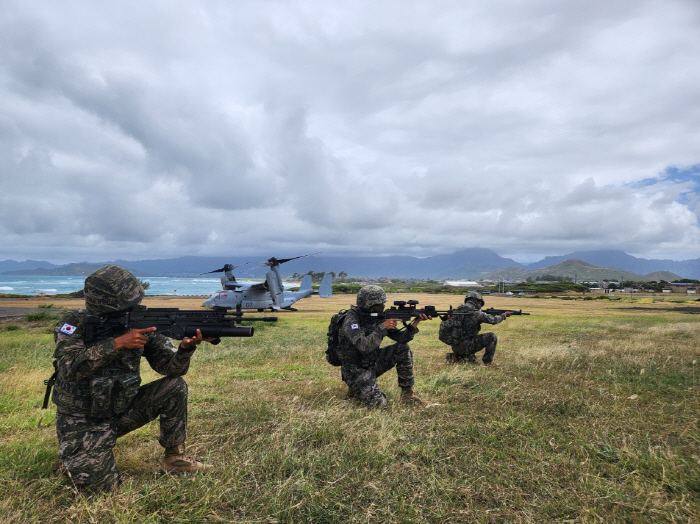 해병대 MV-22 오스프리 공중돌격 훈련<YONHAP NO-5496>