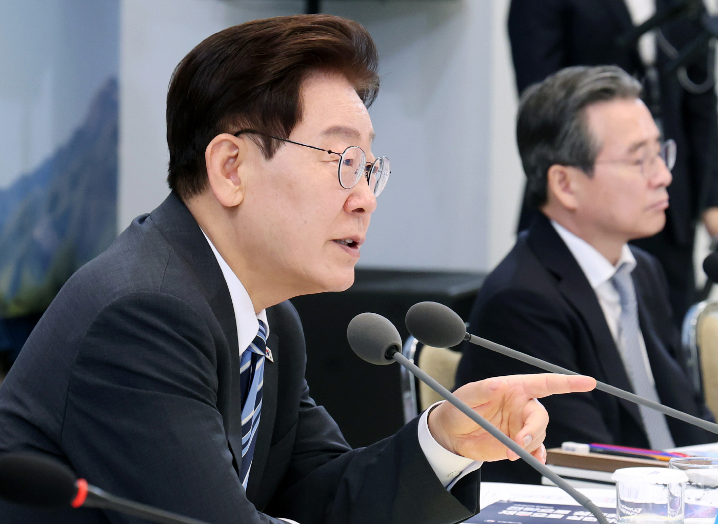 질문하는 이재명 대통령<YONHAP NO-5919>