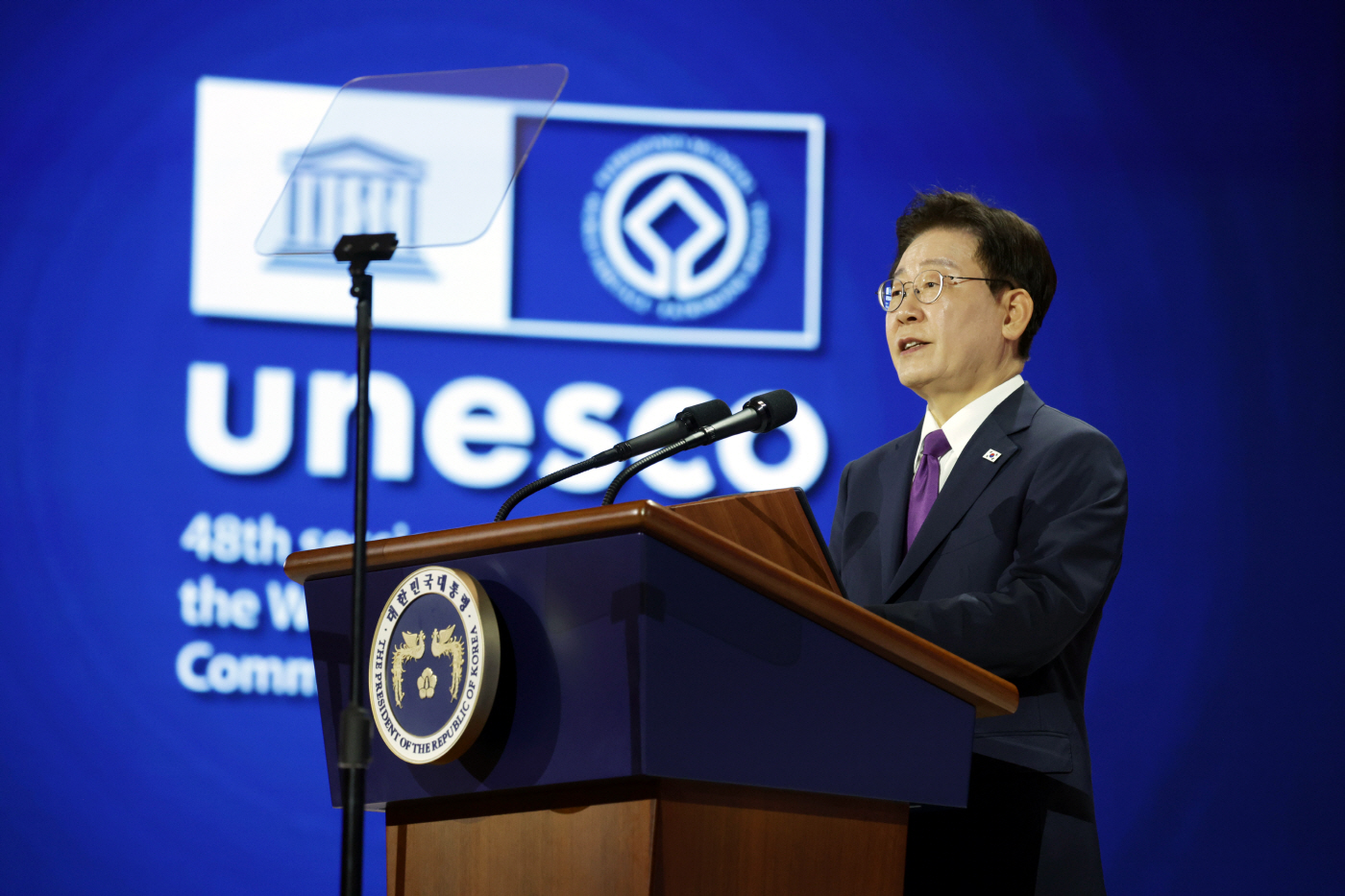 이재명 대통령, 세계유산위원회 개회식 축사<YONHAP NO-4358>