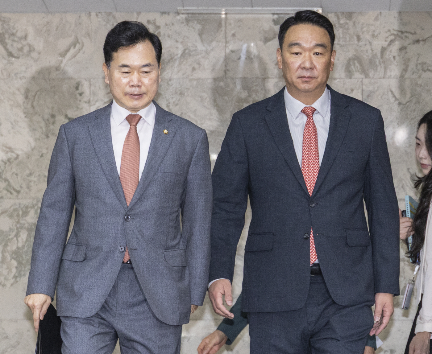 원내대표 빠진 국민의힘 원내대책회의 입장<YONHAP NO-2721>