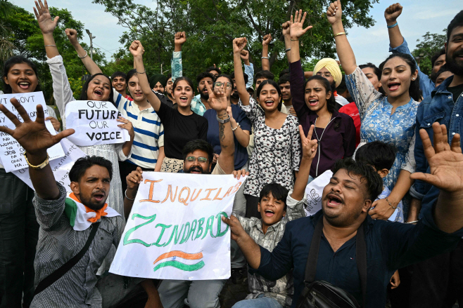 INDIA-POLITICS-EDUCATION-PROTEST <YONHAP NO-5072> (AFP)