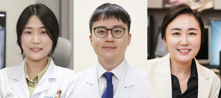 [사진 1] (왼쪽부터) 서울아산병원 영상의학과 최주애 · 호흡기내과 김호철 교수, 삼성서울병원 영상의학과 이호연 교수