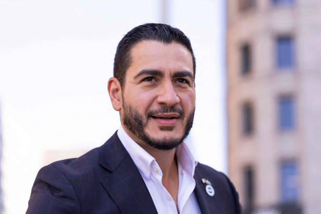 US-MICHIGAN-DEMOCRATIC-SENATE-PRIMARY-WINNER-ABDUL-EL-SAYED-HOLD