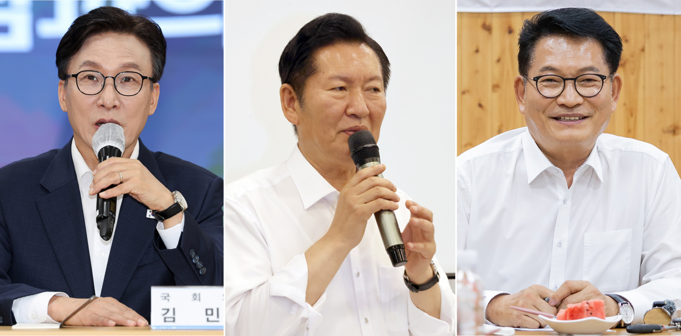 민주당 대표 후보 김민석-정청래-송영길, 일제히...<YONHAP NO-3317>