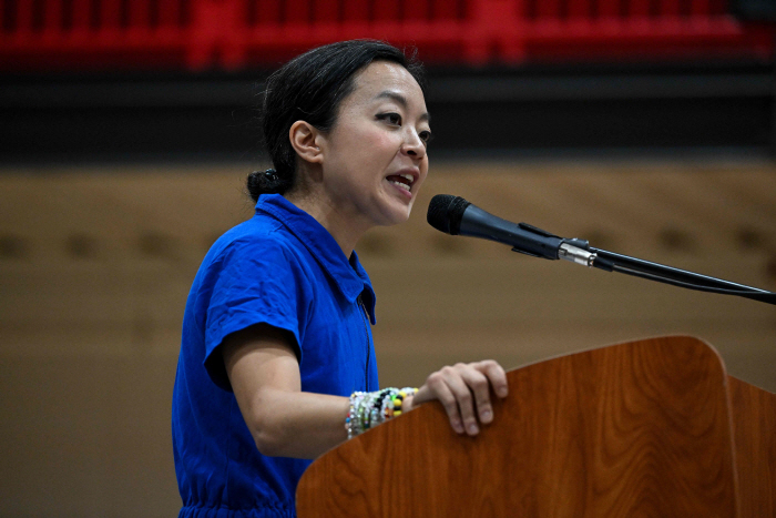 US-GUBERNATORIAL-CANDIDATE-FRANCESCA-HONG-HOLDS-A-CAMPAIGN-RALLY