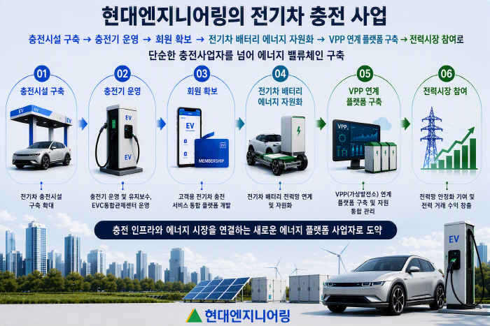 현대엔지니어링 전기차 충전 사업 모델 구상도