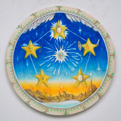 이준희, 스펠바운드, 2022, 캔버스에 유채, 연필, diameter 87 cm