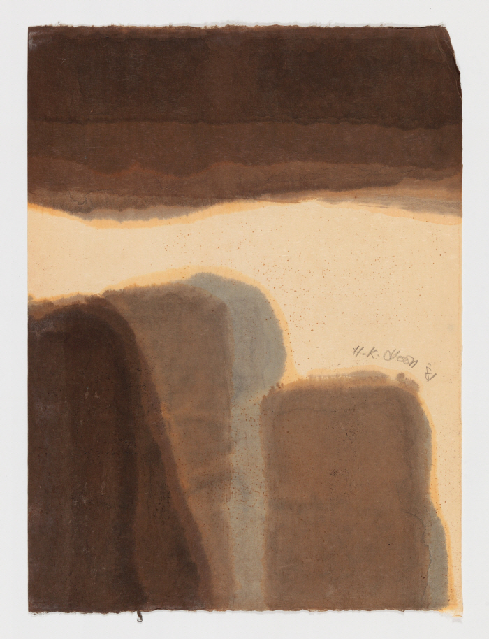 6. Burnt Umber and Ultramarine, 1981, Oil on hanji