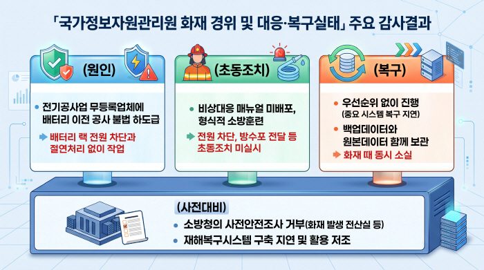 인포그래픽(국가정보자원관리원 화재 경위 및 대응 복구실태)