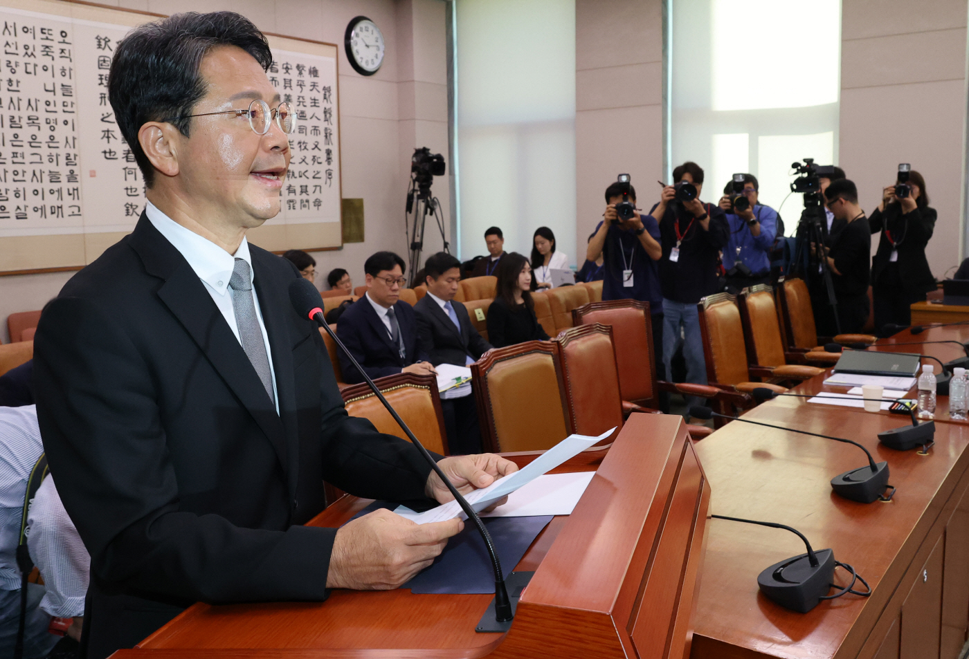 발언하는 김승원 법무부 장관 후보자<YONHAP NO-2558>
