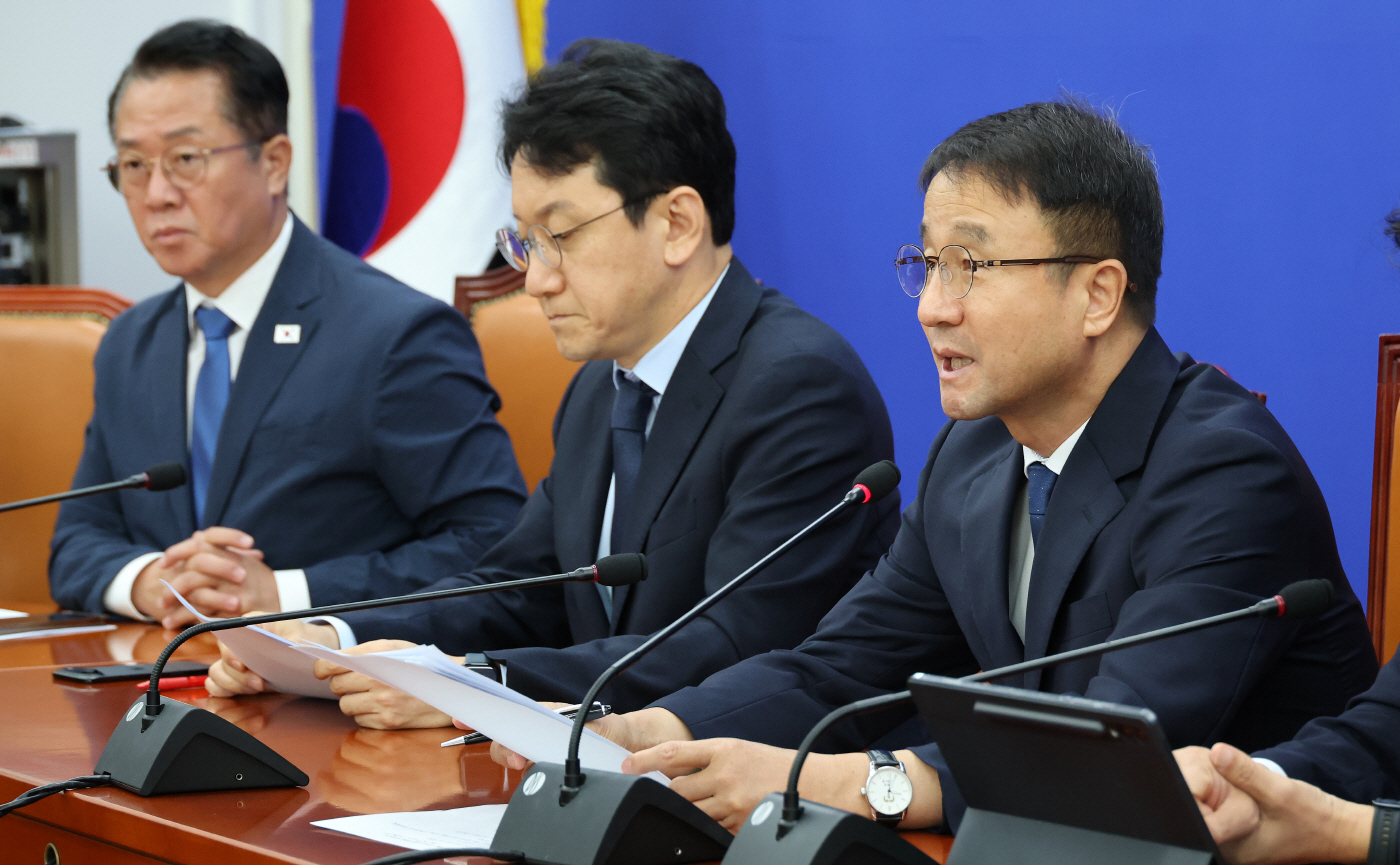 발언하는 한병도 원내대표<YONHAP NO-3181>