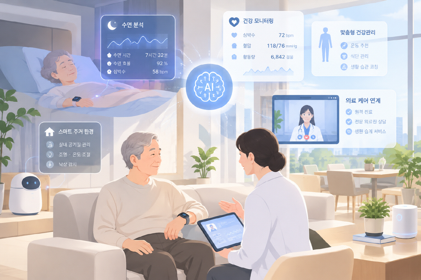 AI 헬스케어 일러스트