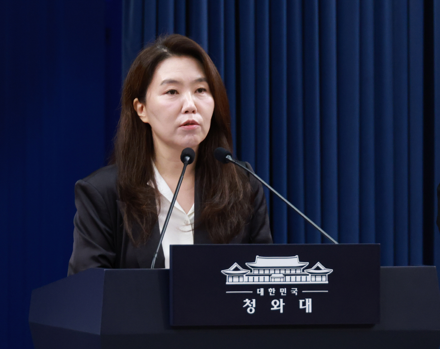 브리핑 하는 강유정 수석대변인