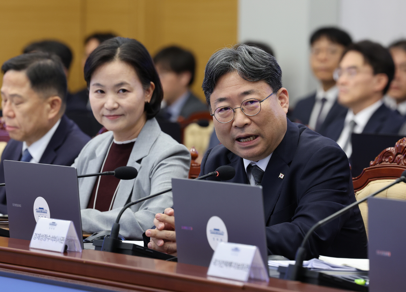 발언하는 하준경 경제성장수석<YONHAP NO-4995>