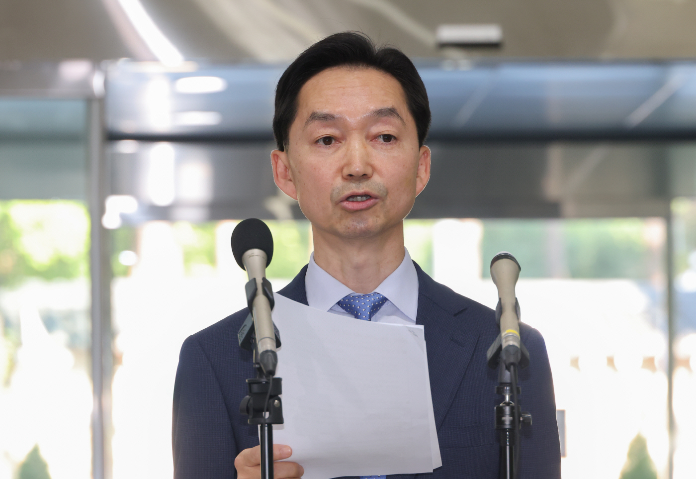 입장 밝히는 김지용 중대범죄수사청장 후보자<YONHAP NO-6298>