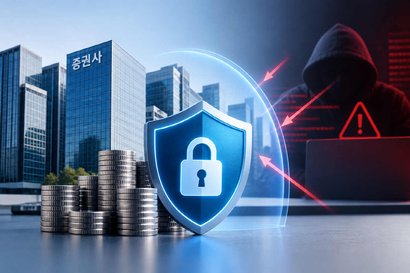 Cybersecurity Shield Protecting Finance