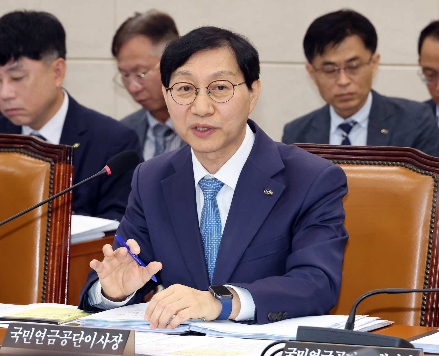 보건복지위 국감, 답변하는 김성주 국민연금공단...<YONHAP NO-5463>