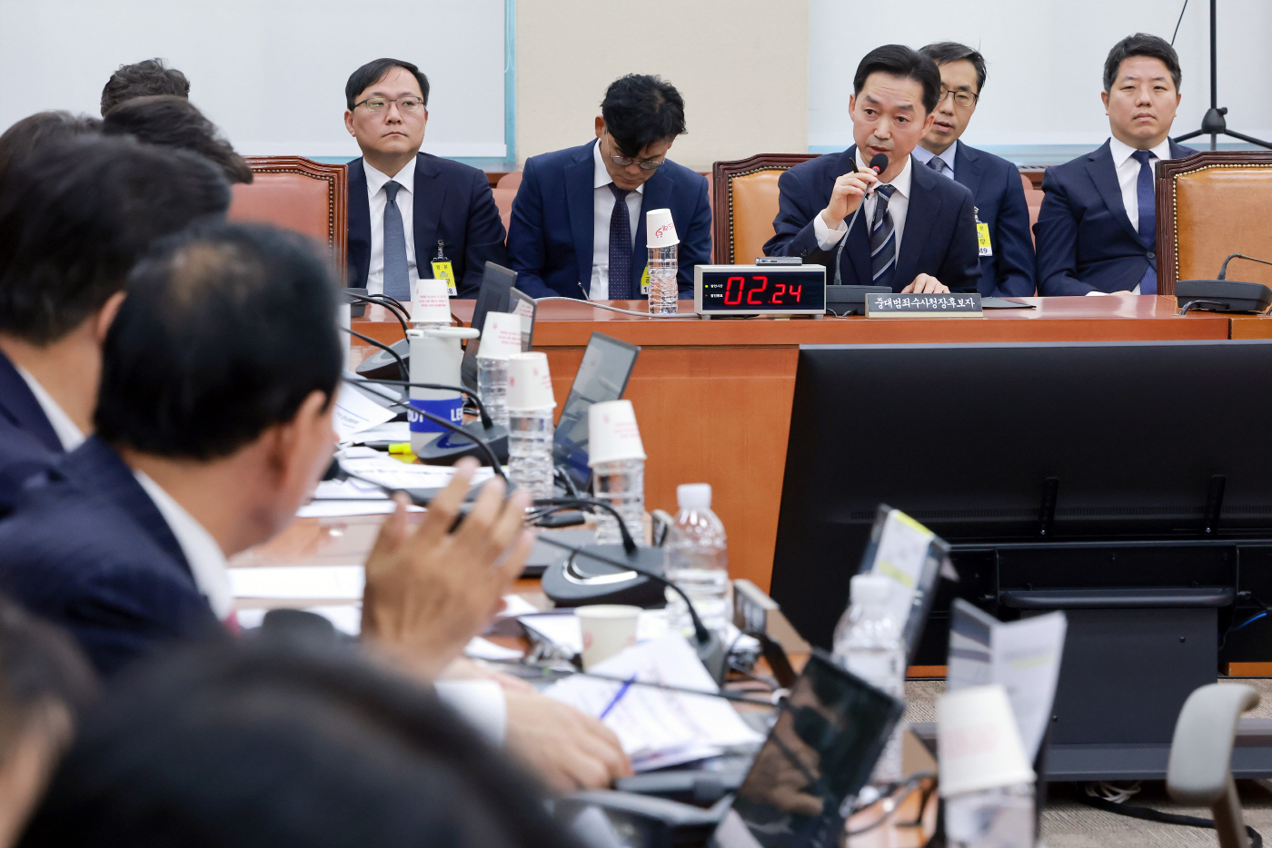 답하는 김지용 초대 중수청장 후보자<YONHAP NO-4905>