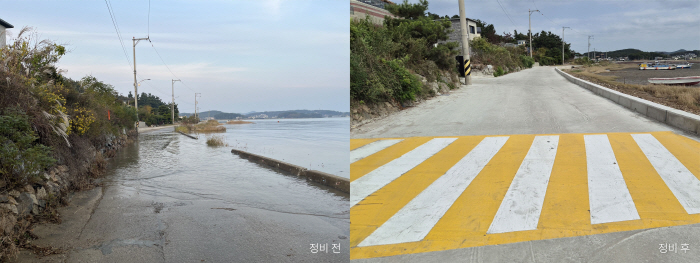 4.안산시, 대부남동 해안로 옹벽 설치·마을안길 정비 완료