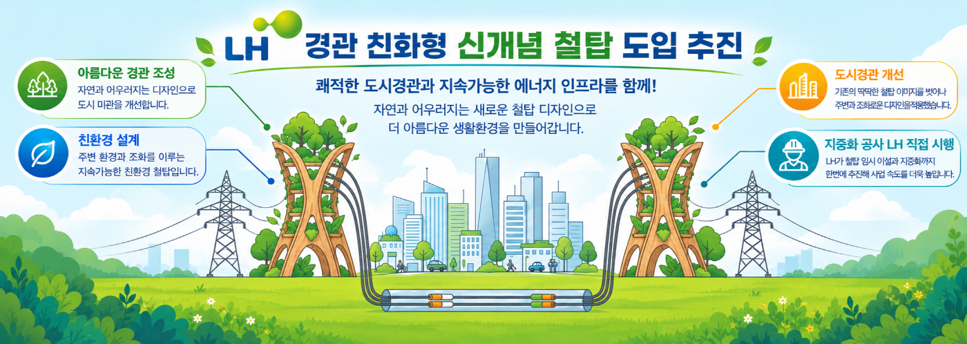 [참고] LH 경관 친화형 신개념 철탑 도입 추진 이미지