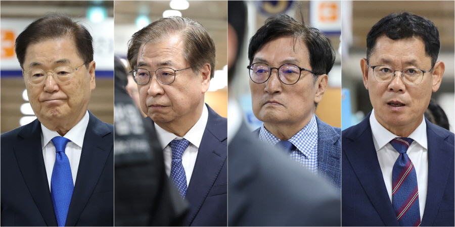 법정 향하는 정의용-서훈-노영민-김연철