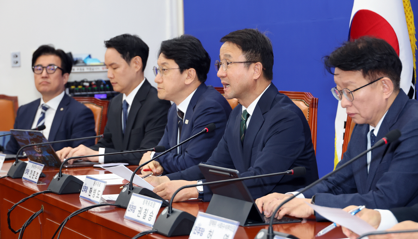민주당 정책조정회의, 발언하는 한병도 원내대표