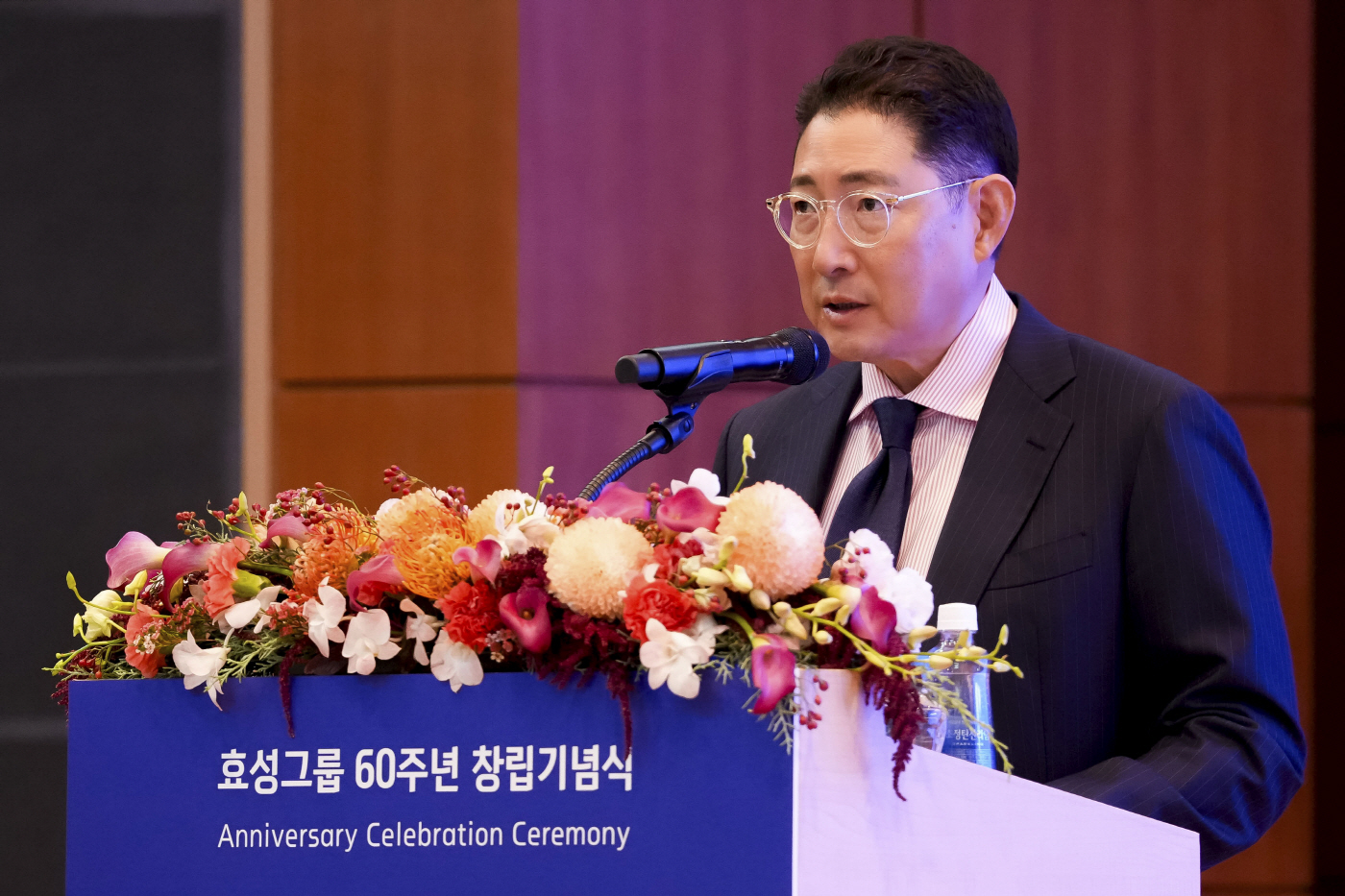 사진1. 29일 효성 마포본사에서 열린 효성그룹 60주년 창립기념식에서 조현준 효성 회장이 창립기념사를 발표했다