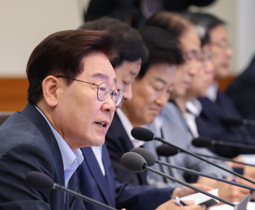 발언하는 이재명 대통령<YONHAP NO-2392>